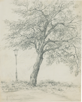 Бродский Исаак Израилевич. Пейзаж с деревом